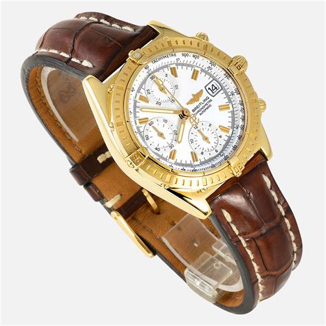 18k yellow gold breitling 500m chronomat chronograph|breitling chronomat 44 blue dial.